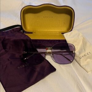 Gucci Purple Sunglasses with Gold Details